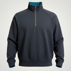 Niko And... Quarter Zip Pullover Men Medium Gray Minimalist Techwear Gorpcore